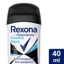 Déodorant anti-transpirant Rexona Invisible Aqua, 40 ml