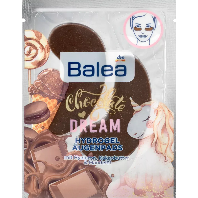 Balea Oogkompressen Hydrogel Chocolate Dream Dark Chocolate (1 paar), 2 stuks.
