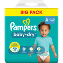 Couches Pampers Baby Dry taille 5 Junior (11-16 kg), paquet en vrac, 60 pièces.
