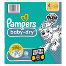 Pampers Luiers Baby Dry maat 4 (9-14 kg) Limited Edition Paw Patrol, maandelijkse doos, 222 stuks.