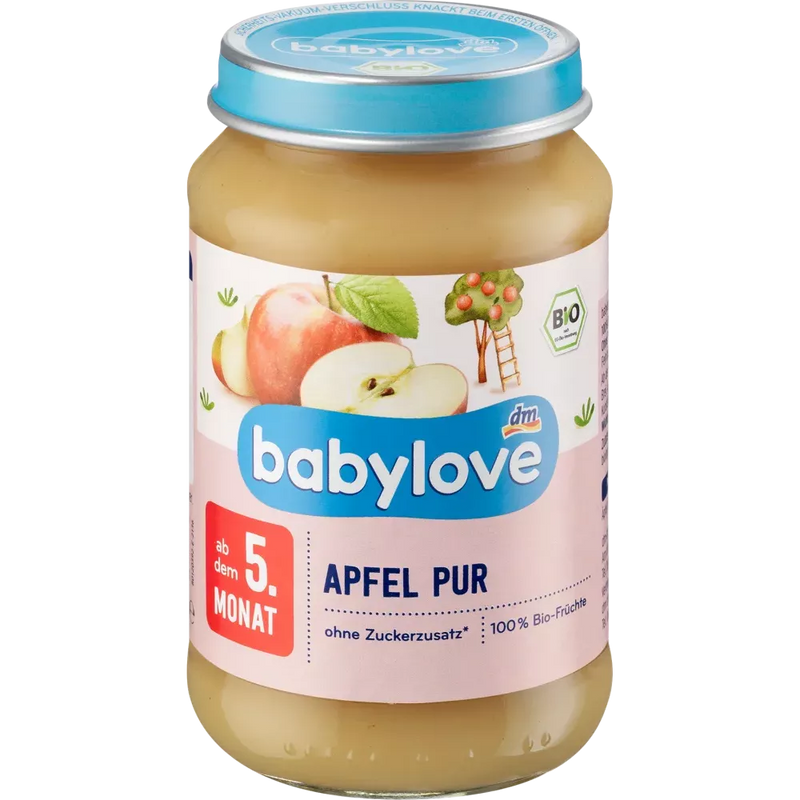babylove Babymaaltijd 5+ Maanden appelpuree 100% biologische kwaliteit 190g
