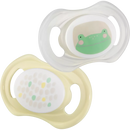 Sucette babylove nature en latex symétrique, jaune/blanc, taille 2, 5-18 mois, 2 pcs.