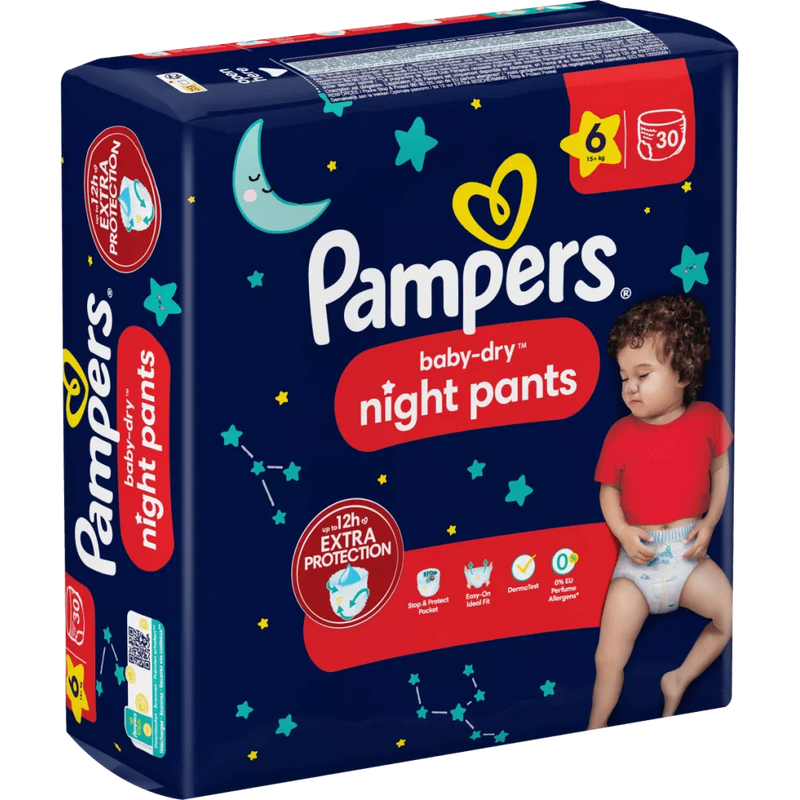 Pampers Babybroekjes nacht Baby Dry maat 6 (15+ kg), 30 stuks.