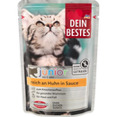 Dein Bestes Natvoer voor katten, Junior, rijk aan kip in saus, 100 g