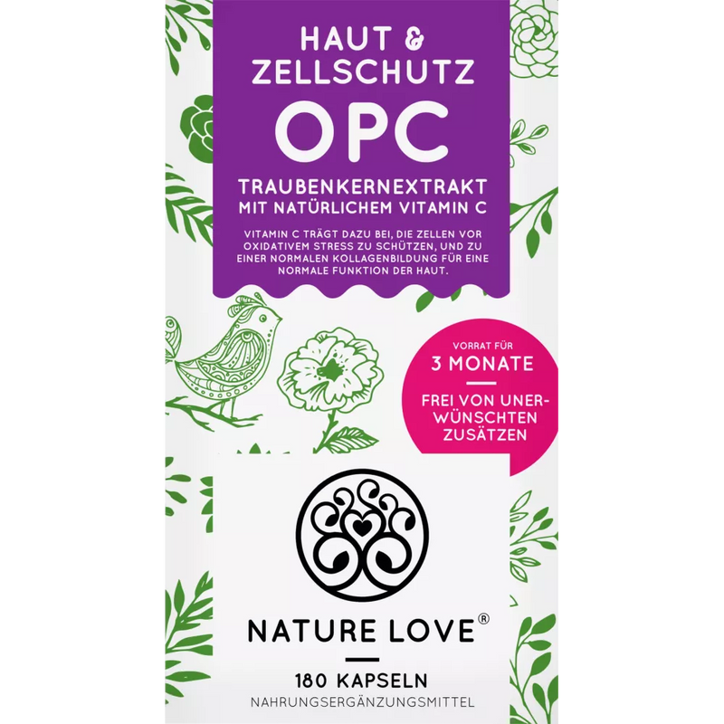 Nature Love OPC Druivenpitextract Capsules 180 stuks, 90 g