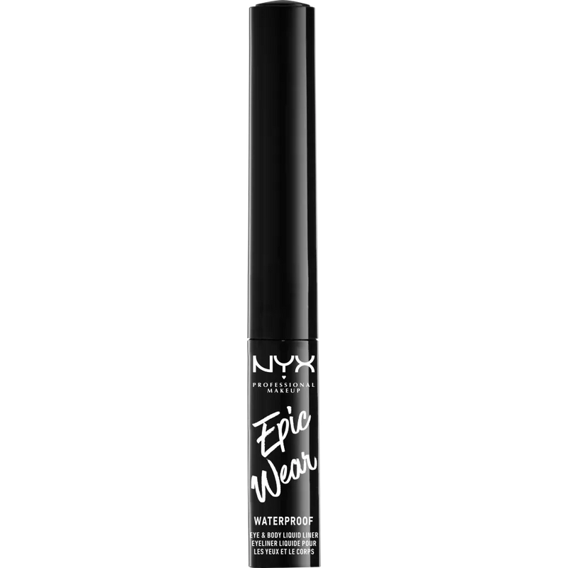 NYX PROFESSIONAL MAKEUP Liquid Eyeliner Epic Wear Metallic 01 Black Metal, 3.5 ml