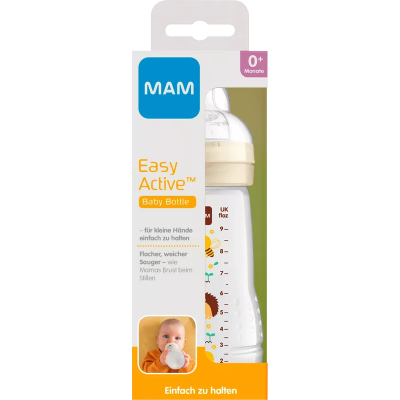 MAM Easy Active babyfles, crème, vanaf de geboorte, 270ml, 1 stuk