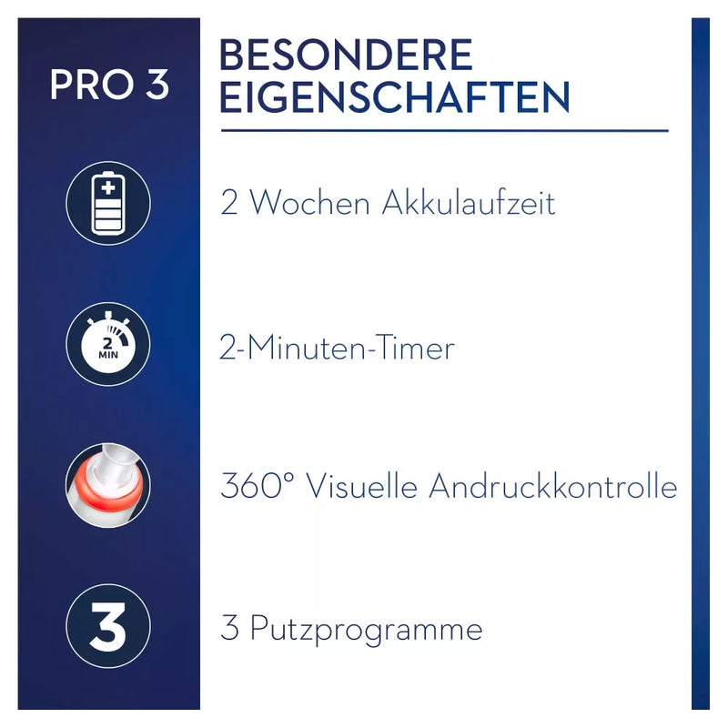 Oral-B Elektrische tandenborstel Pro 3 Cross Action zwart, 1 stuk