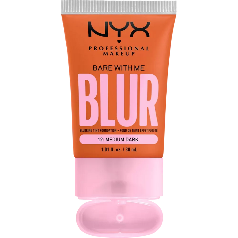 NYX PROFESSIONAL MAKEUP Foundation Bare With Me Blur Tint 12 Medium Dark, 30 ml