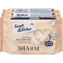 Sanft&Sicher Vochtig toiletpapier Shea Love 3x50st, 150st