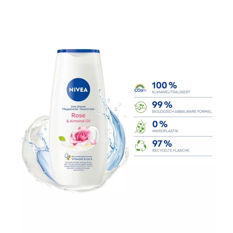 NIVEA Douchecrème roos & amandelolie, 250 ml