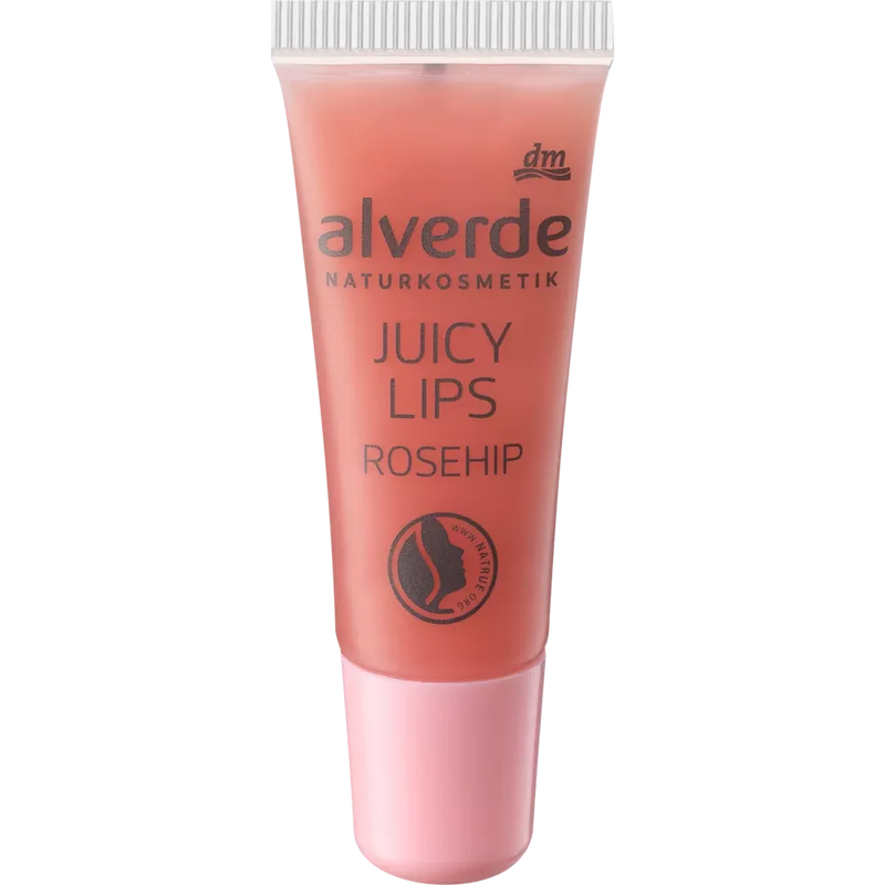 alverde NATURKOSMETIK Juicy Lips Rozenbottel lipgloss, 8 ml