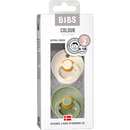 BIBS Sucette Latex, Couleur crème/vert, taille 2, 6-18 mois, 2 pcs.