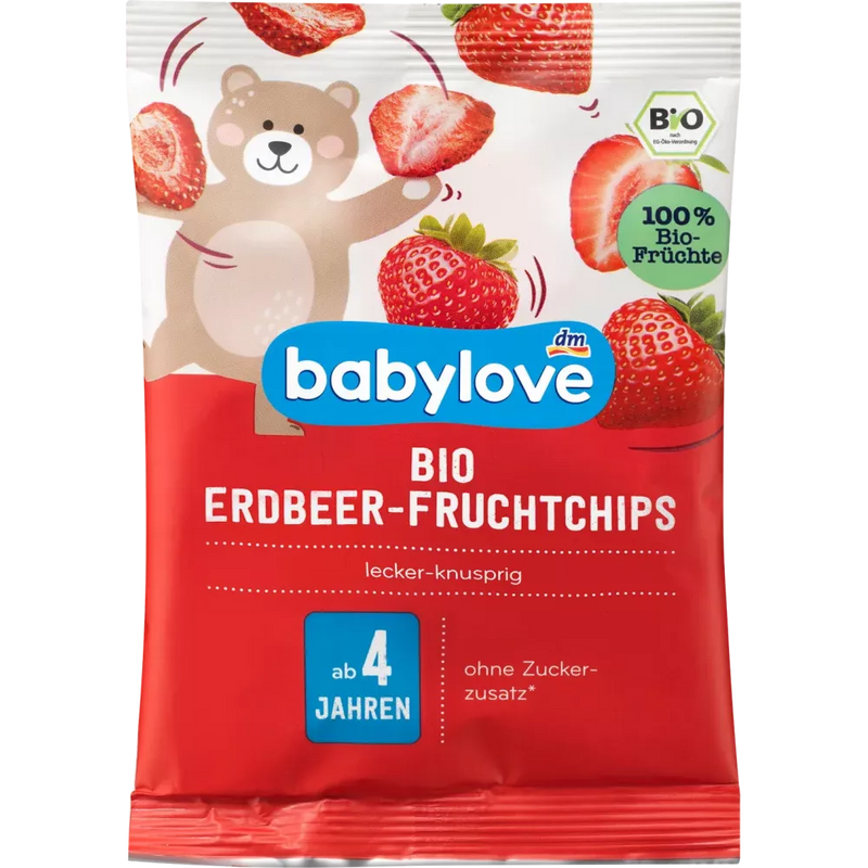 babylove Kindersnack biologische aardbeien fruitchips vanaf 4 jaar, 12 g