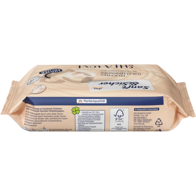 Sanft&Sicher Vochtig toiletpapier Shea Love 3x50st, 150st