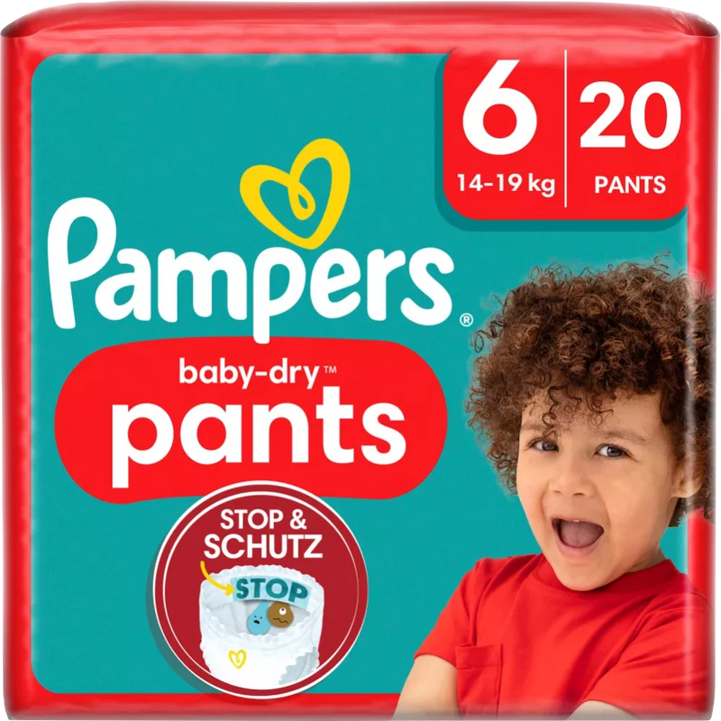 Pampers Babybroekjes Baby Dry Gr.6 Extra Large (14-19 kg), 20 stuks.