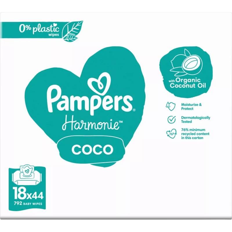 Pampers Natte doekjes Harmony Coco (18x44 stuks), 792 stuks