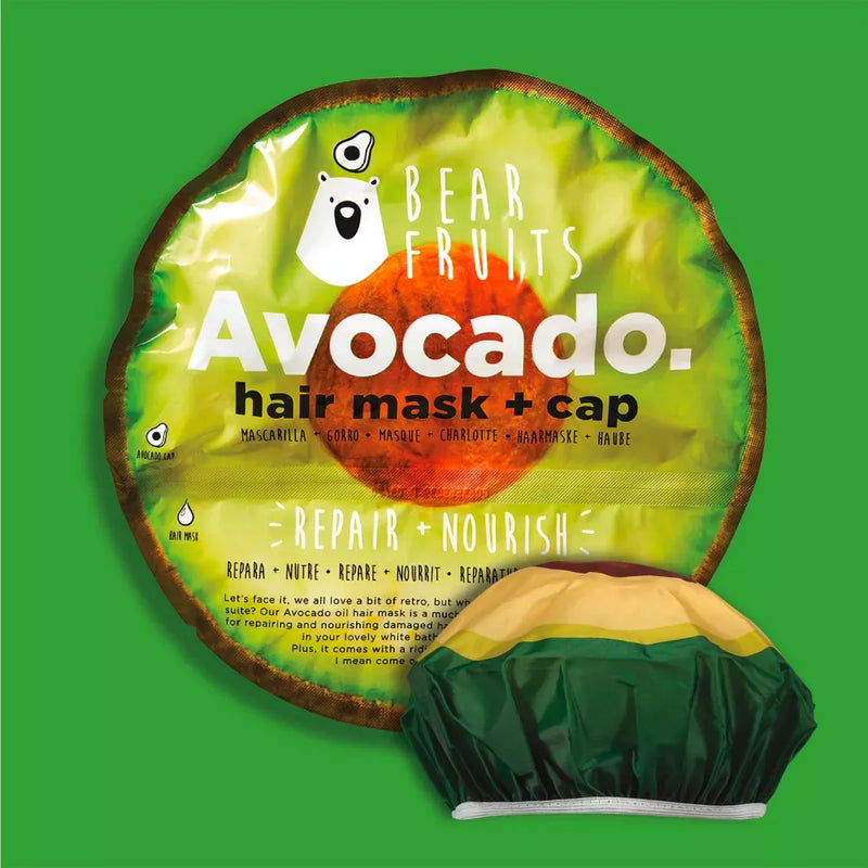 Bear Fruits Haarmasker avocado, Haarmasker + kapje, 20 ml