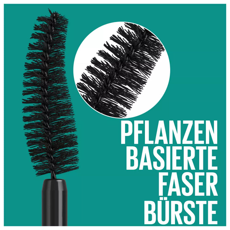 Maybelline New York Mascara Green Edition Mega Mousse 001 Blackest Black, 9 ml