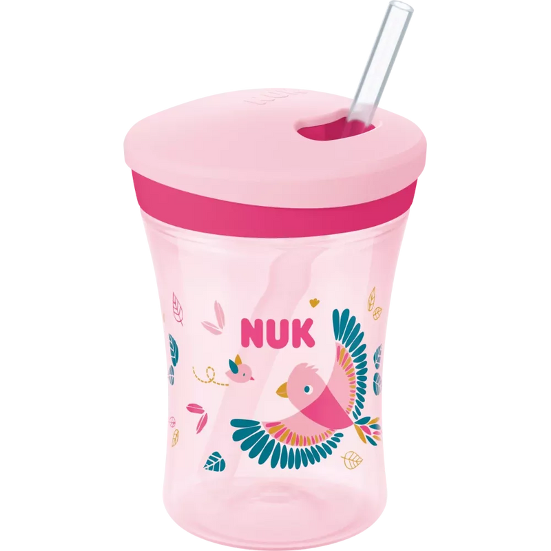 Nuk Drinkfles Evolution Action Cup, roze, vanaf 12 maanden, 230 ml, 1 stuk
