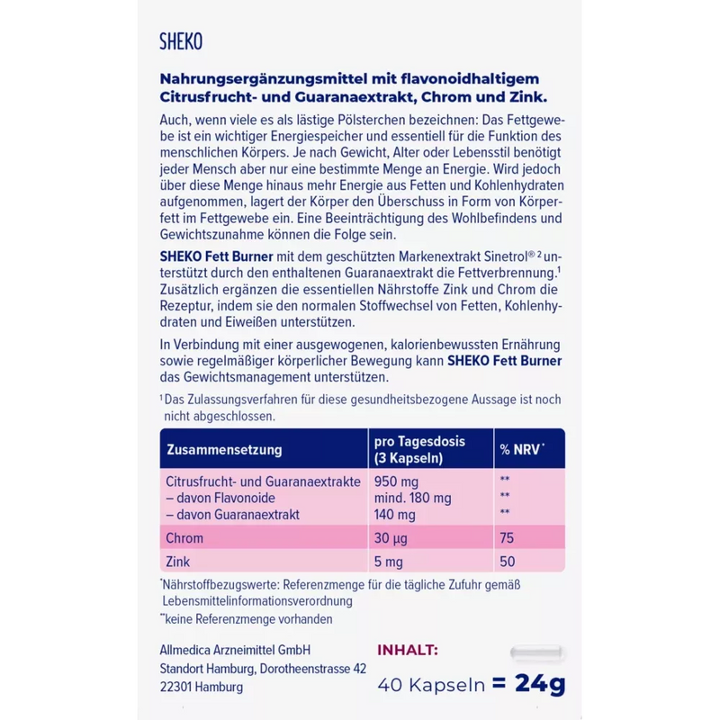 SHEKO Vetverbrandingscapsules 40 stuks, 24 g
