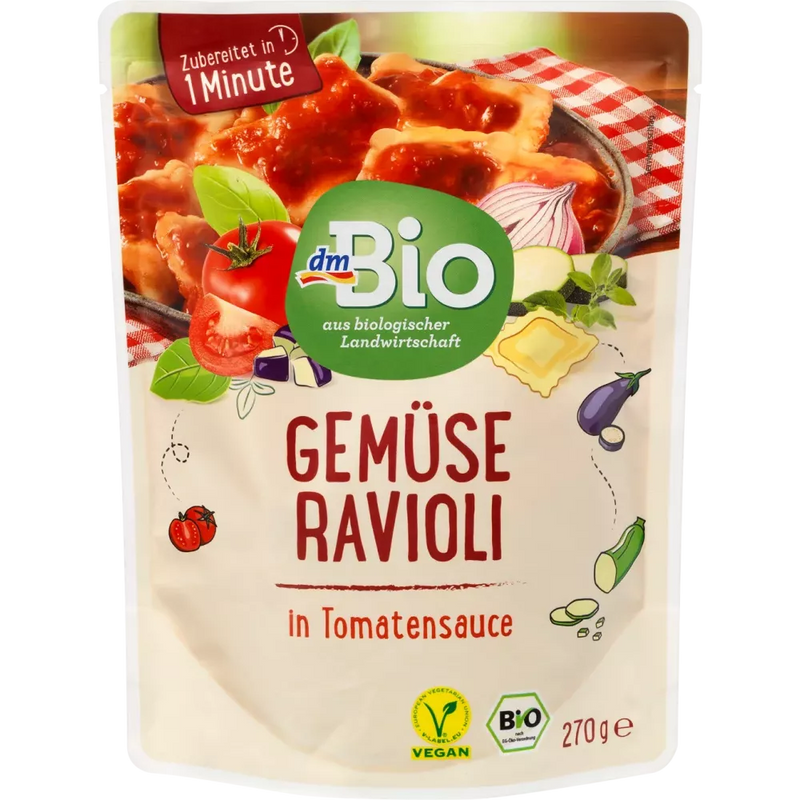 dmBio Kant-en-klare Italiaanse ravioli met groentevulling, 270 g