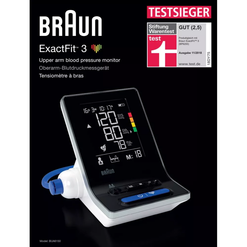 Braun Bovenarm bloeddrukmeter ExactFit 3 BUA6150, 1 stuk