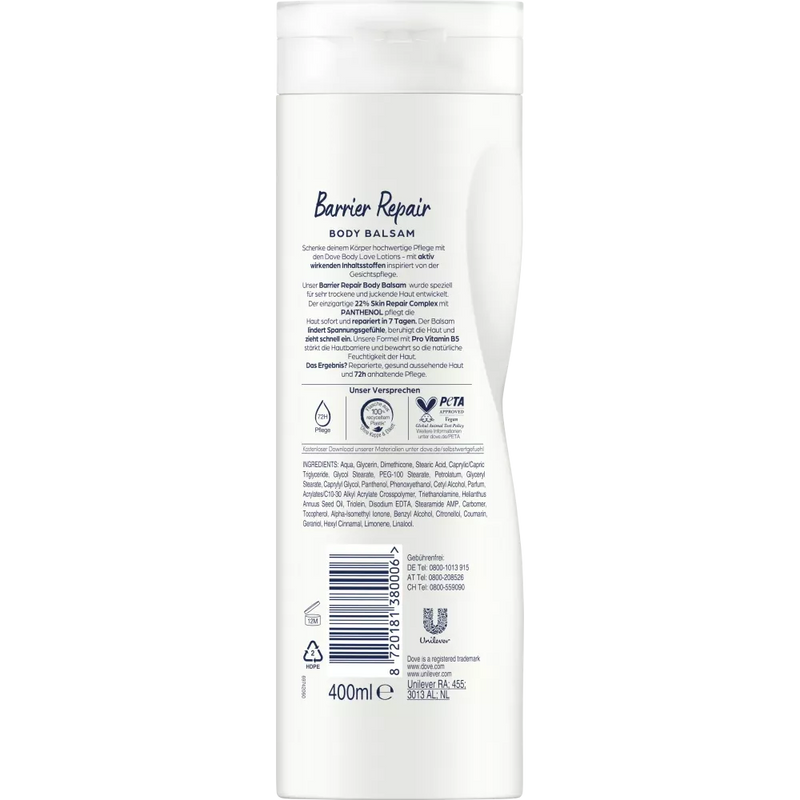 Dove Body Lotion Body Love Barrier Repair, 400 ml