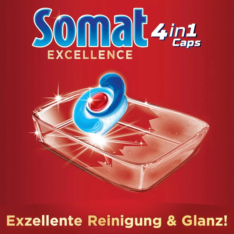Somat Vaatwastabletten Excellence 4in1 Caps, 20 stuks.