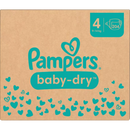 Couches Pampers Baby Dry taille 4 Maxi (9-14 kg), boîte mensuelle, 204 pièces.