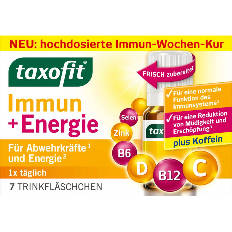 taxofit Immuun +Energie Drink Ampullen Immuunkuur 7st, 83,8 g