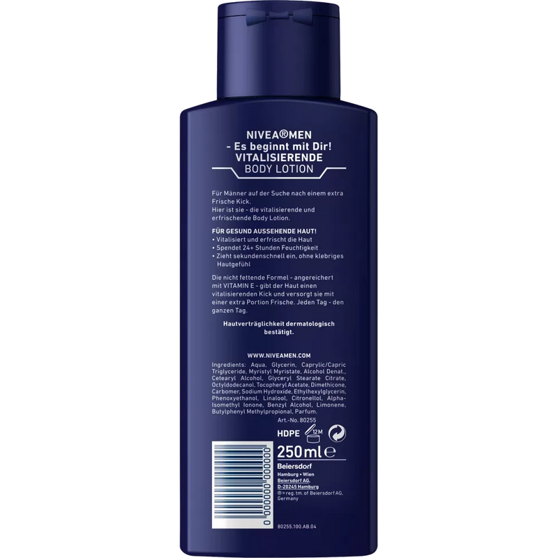 NIVEA MEN Body Lotion Revitaliserend, 250 ml