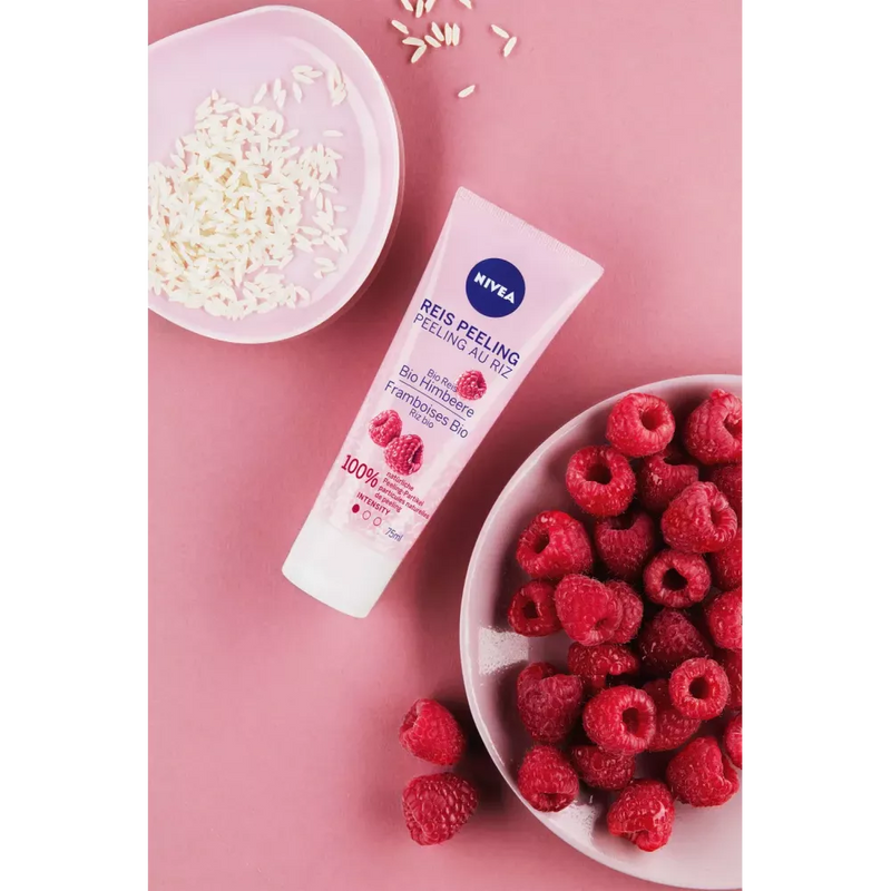 NIVEA Peeling Rijst met Biologische Framboos, 75 ml