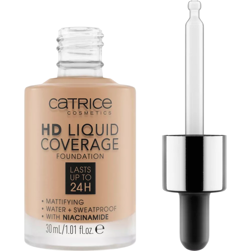 Catrice Foundation Liquid HD Coverage Waterproof 050 Rosy Ash, 30 ml