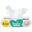 Lingettes humides Pampers Sensitive (4 x 52 pièces), 208 pièces.