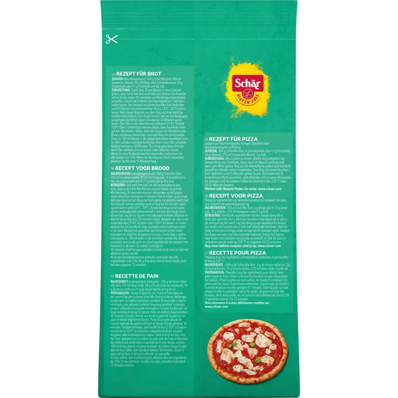 Schär Meel, bloemmix voor het bakken van brood, glutenvrij, 1 kg