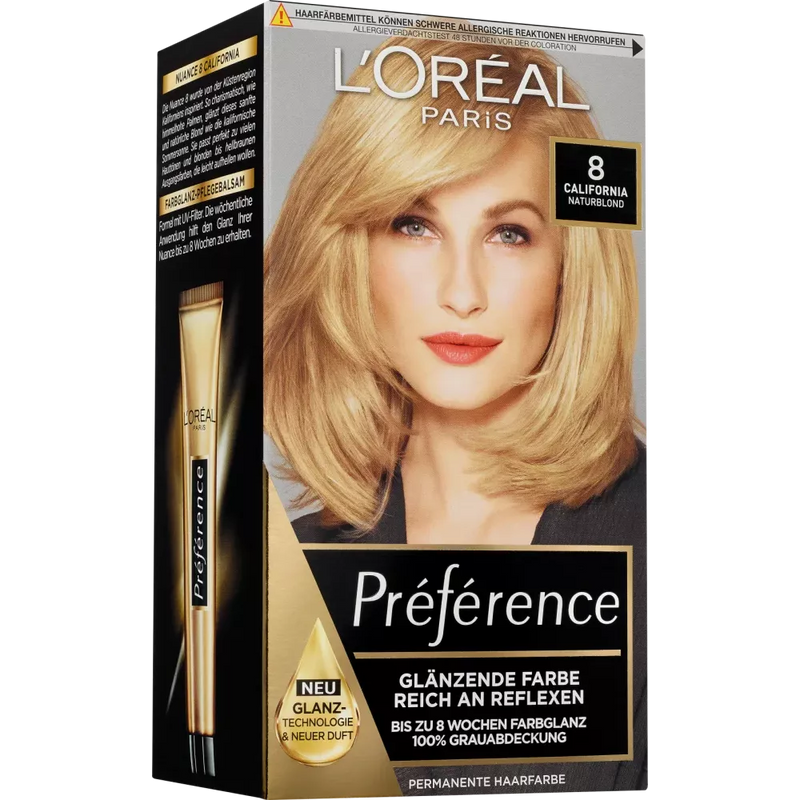 L'ORÉAL PARIS PRÉFÉRENCE Haarkleuring naturel blond, 8 Californië, 1 stuk