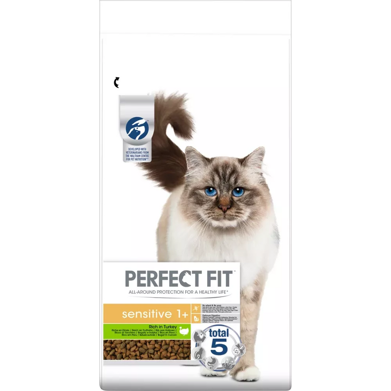 PERFECT FIT Katten Droogvoer, Sensitive 1+, rijk aan kalkoen, 7 kg