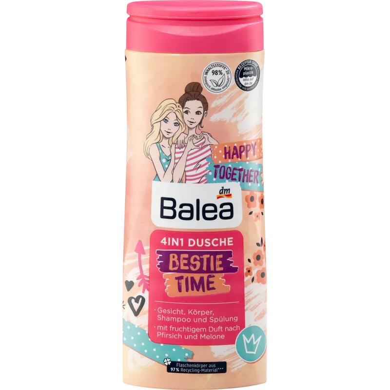 Balea Douchegel Kids 4in1 Bestie Time, 300 ml