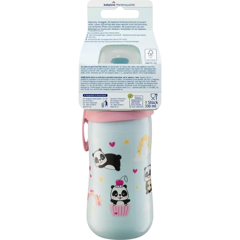 babylove Kinder sportfles Panda 330ml 1pc, 1pc