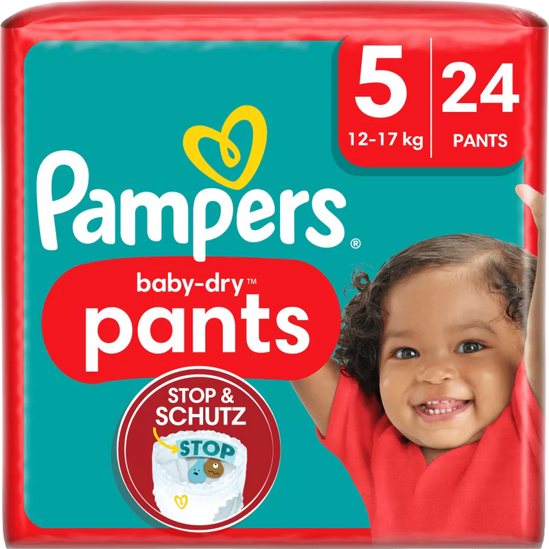 Pampers Babybroekjes Baby Dry Gr.5 Junior (12-17 kg), 24 stuks.