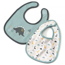 Bavoir Babylove tissu Dino bleu 2 pièces, 2 pièces