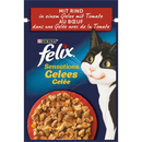 Felix Katten Natvoer, Volwassen, Sensations Jellies met rundvlees & tomaat, 85 g