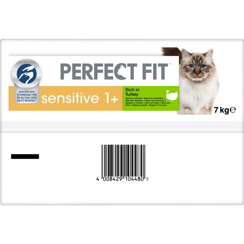 PERFECT FIT Katten Droogvoer, Sensitive 1+, rijk aan kalkoen, 7 kg