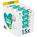 Lingettes humides Pampers Sensitive (15 x 80 pièces), paquet économique, 1 200 pièces