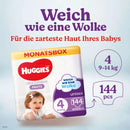 Huggies Nappy Covers Ultra Comfort Taille 4, 9-14kg, Boîte Mensuelle, 144 Unités