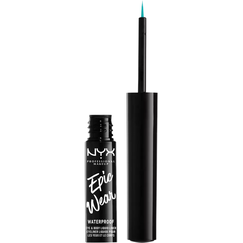 NYX PROFESSIONAL MAKEUP Vloeibare Eyeliner Epic Wear Metallic Waterproof 06 Teal Metal, 3.5 ml