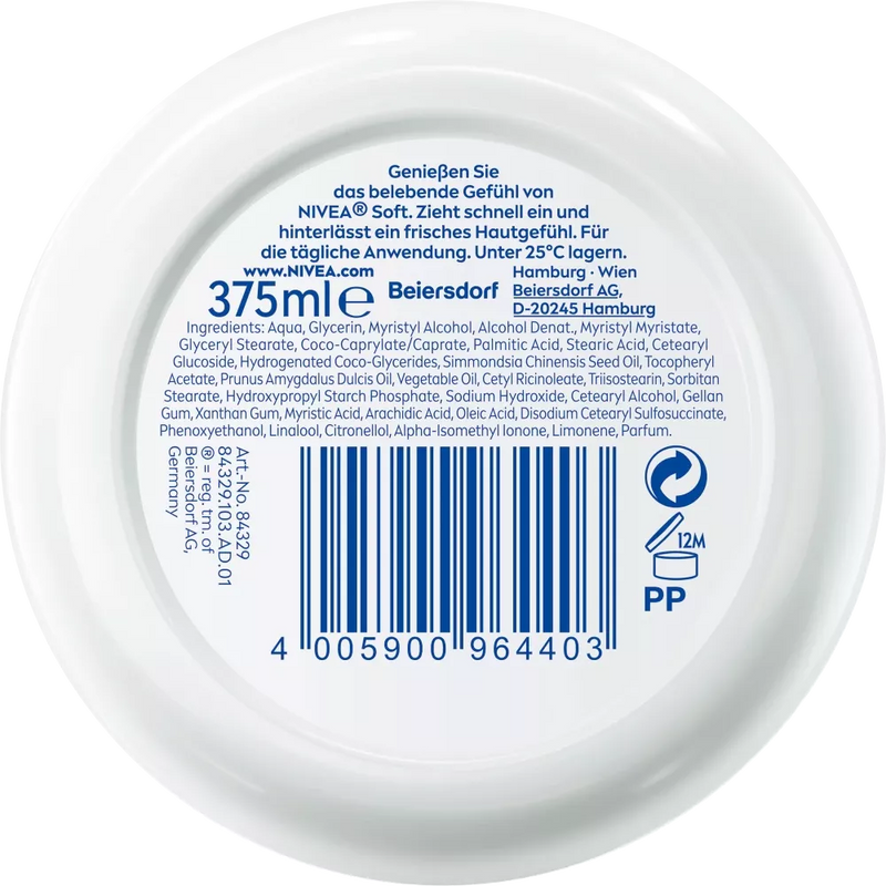 NIVEA Verzorgingscrème zacht, 375 ml
