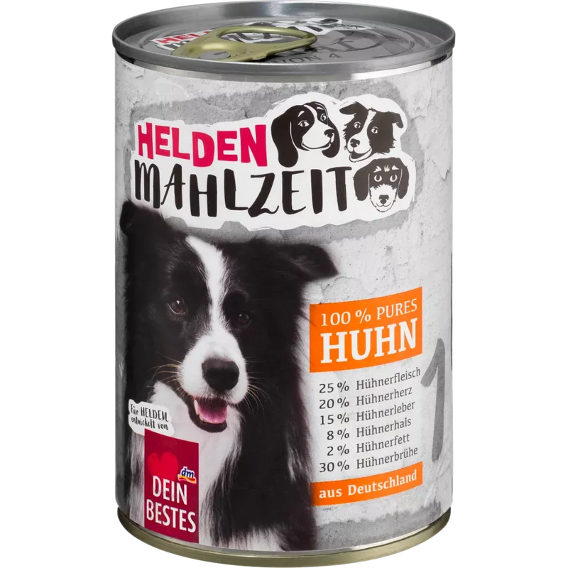 Dein Bestes Honden Natvoer, Heldenmahlzeit, 100 % puur kip, 400 g