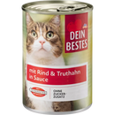 Dein Bestes Natvoer voor katten met rundvlees en kalkoen, in saus, 400 g